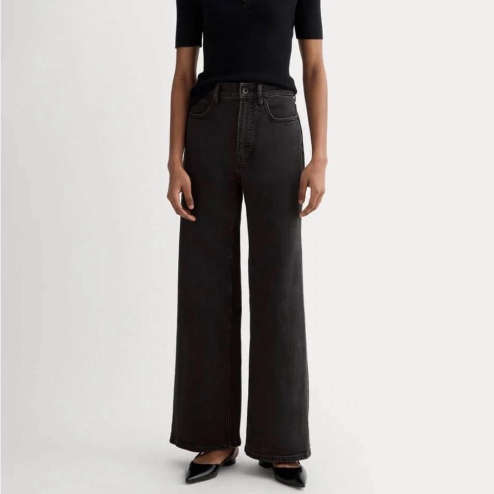 Everlane The Way High Sailor Jean in Washed Black